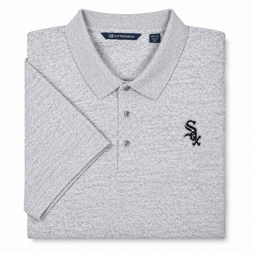 Cutter & Buck Chicago White Sox Polo Shirt Gray Space Dye MLB Men's 4XB Big